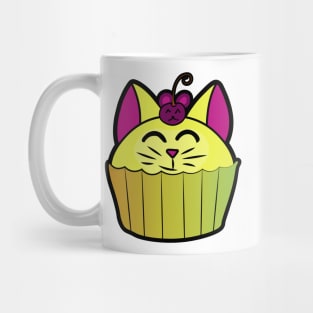 Catcake With Mouse-Cherry - Yellow Mug